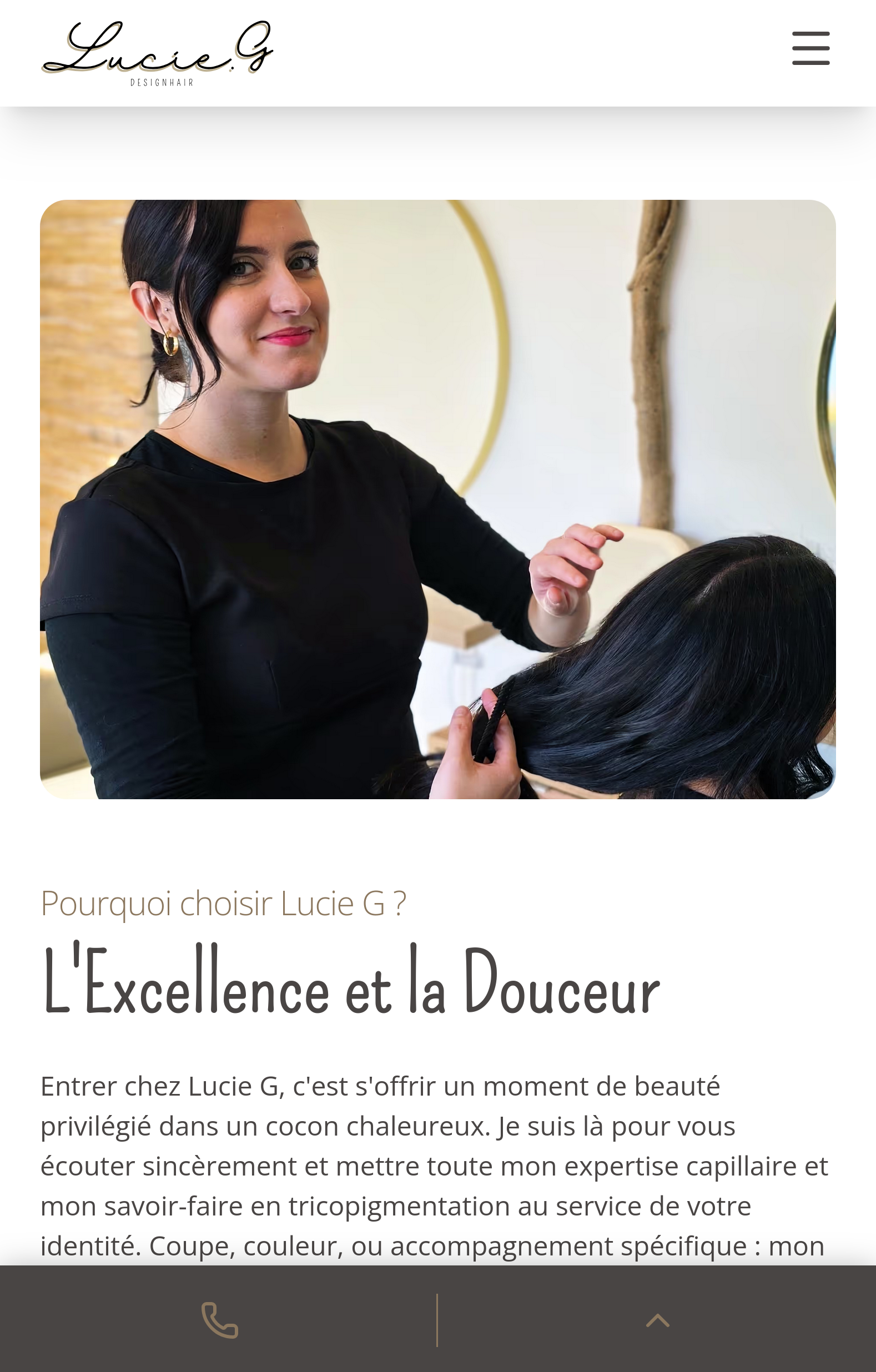 Site vitrine de Lucie G conçu par JMCNS