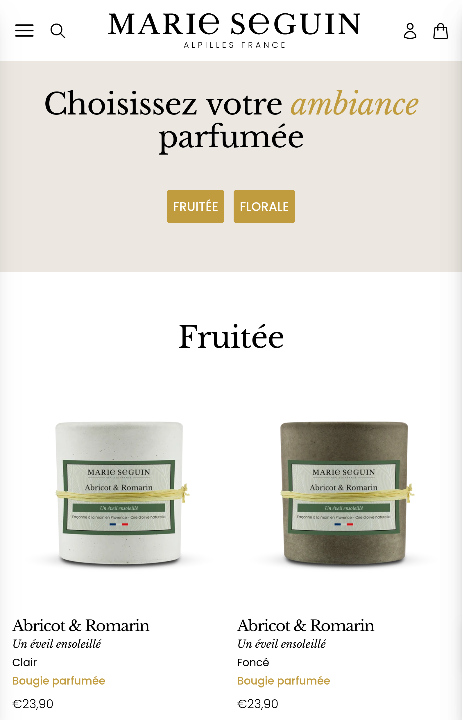 Site e-commerce de MARIE SEGUIN conçu par JMCNS