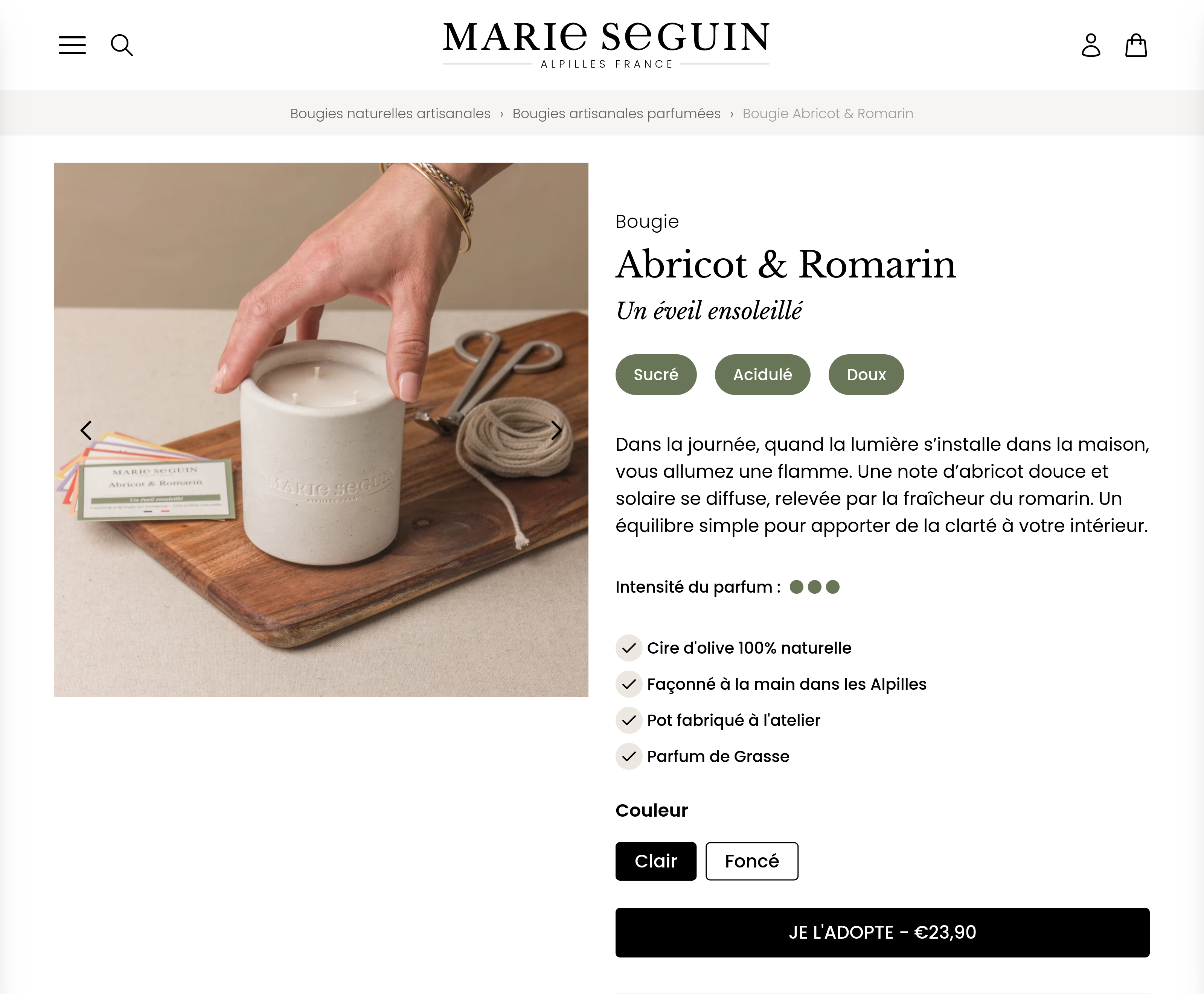 Site e-commerce de MARIE SEGUIN conçu par JMCNS