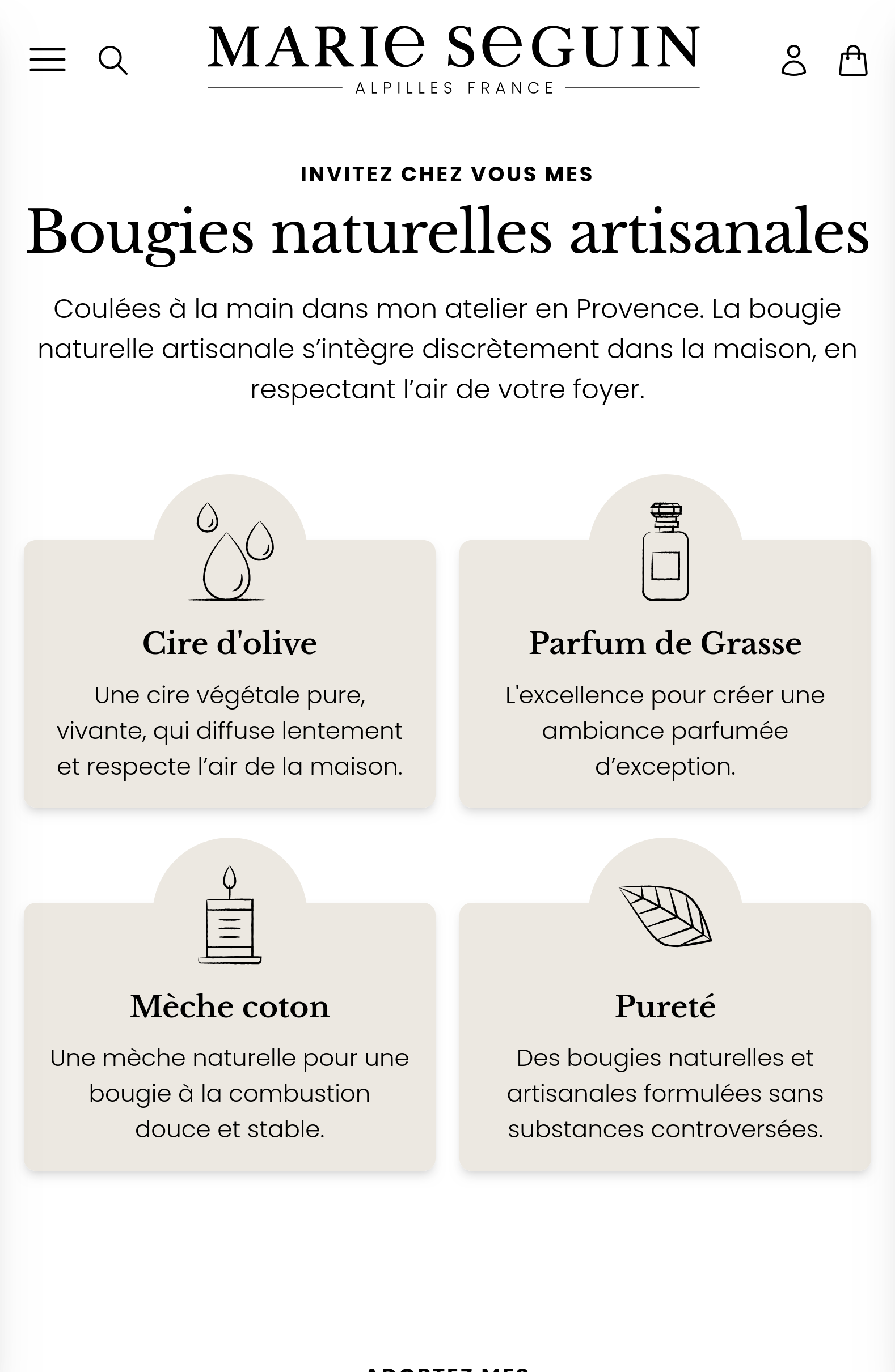Site e-commerce de MARIE SEGUIN conçu par JMCNS
